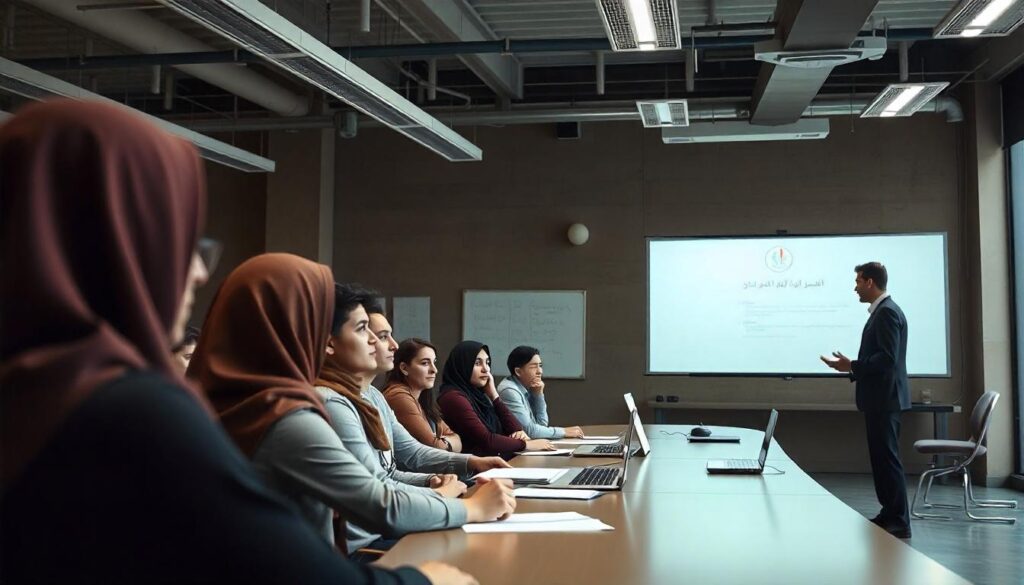 pikaso texttoimage employees in a big office in Iran looking at the m 1